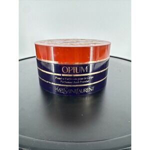 Vintage Yves Saint Laurent Opium Perfumed Bath Powder 6oz YSL Vanity No Puff